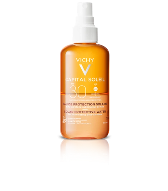 VICHY Ideal Soleil Αντηλιακό Νερό Προστασίας - Λαμπερό Μαύρισμα SPF30 200ml