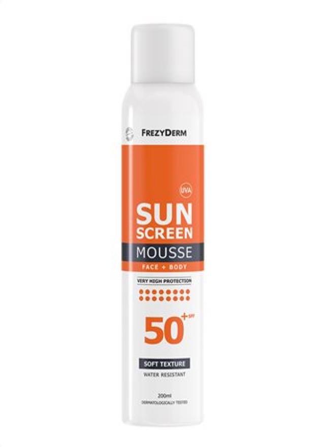 Frezyderm Sun Screen Mousse SPF50+ Αντηλιακό Προσώπου & Σώματος, 200ml