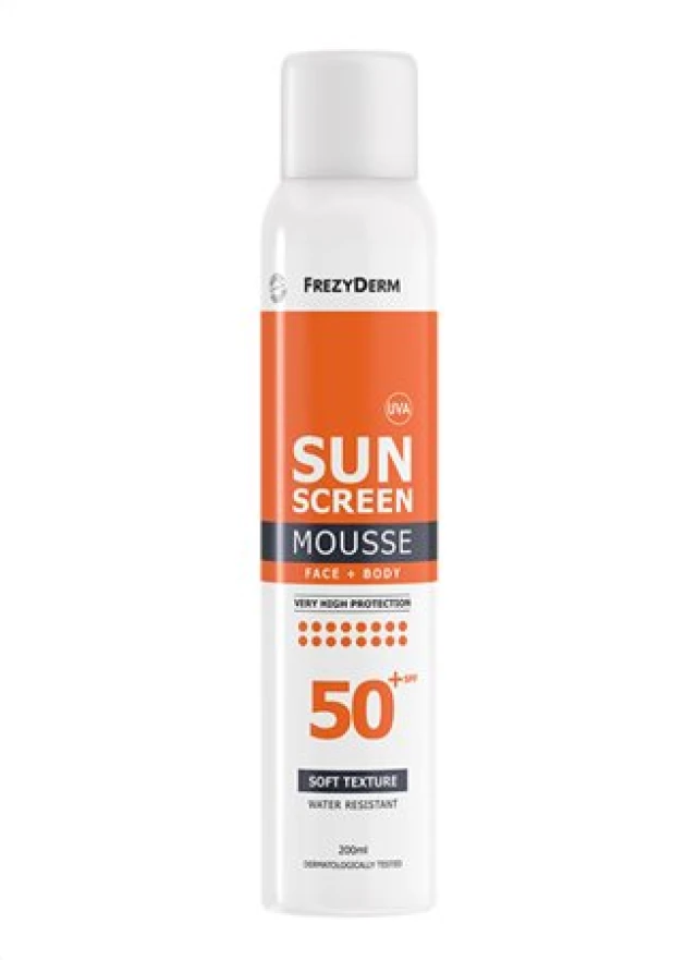 Frezyderm Sun Screen Mousse SPF50+ Αντηλιακό Προσώπου & Σώματος, 200ml