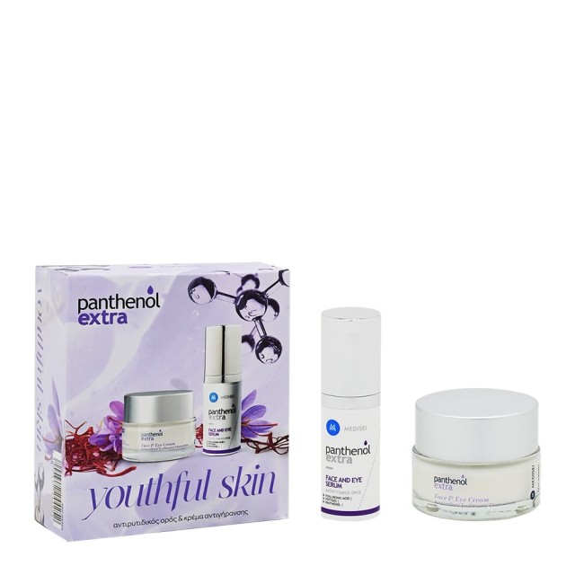 Panthenol Extra Σετ Youthful Skin, Κρέμα Ματιών & Προσώπου - 50ml Ορός Προσώπου & Ματιών - 30ml