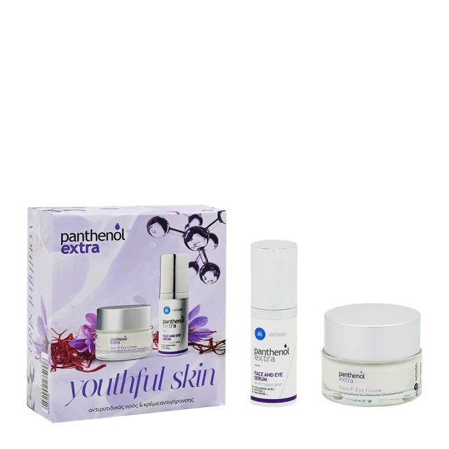 Panthenol Extra Σετ Youthful Skin, Κρέμα Ματιών & Προσώπου - 50ml Ορός Προσώπου & Ματιών - 30ml
