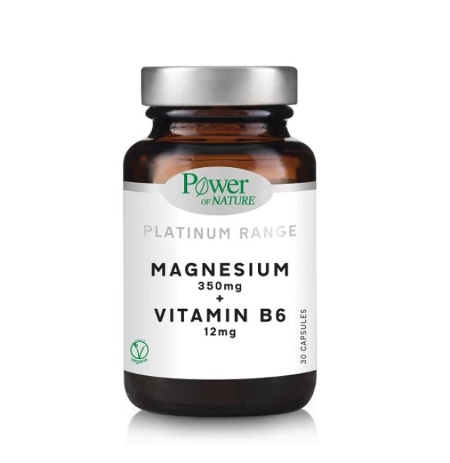 POWER OF NATURE Magnesium (350mg) + Vitamin B6 (12mg) – 30 κάψουλες