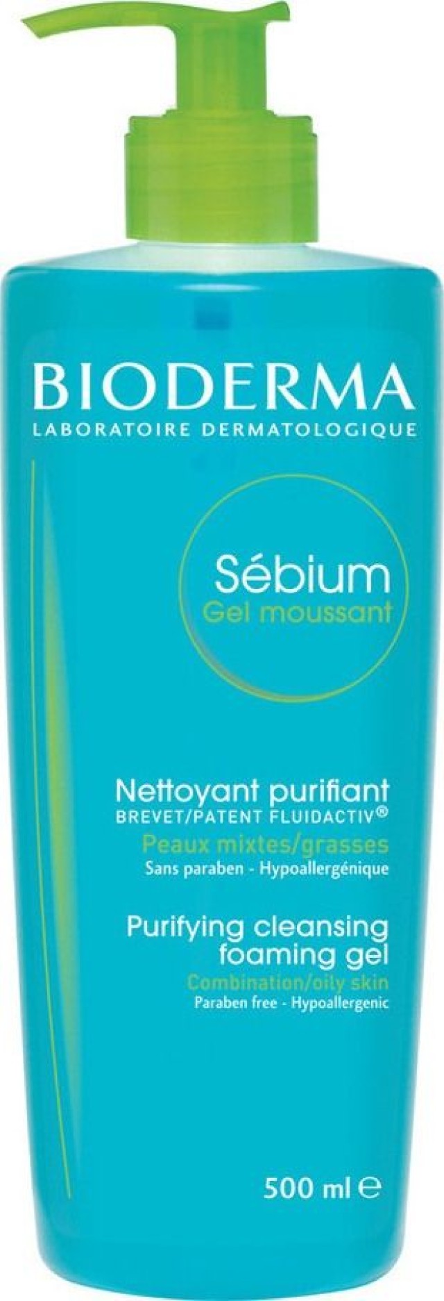 Bioderma Sebium Gel Moussant Απαλό Αφρίζον Gel Καθαρισμού για Μεικτό προς Λιπαρό ή με Τάση Ακμής Δέρμα, 500 ml
