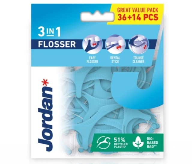 JORDAN 3 in 1 Flosser Οδοντικό Νήμα 36τμχ.