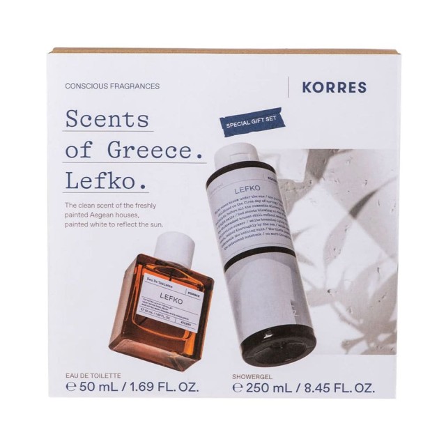 Korres Lefko Special Gift Set με Eau de Toilette Lefko Άρωμα, 50ml & Shower Gel Αφρόλουτρο Σώματος, 250ml, 1σετ