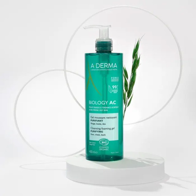 A-Derma Biology AC Αφρίζον Τζελ Καθαρισμού Προσώπου, 400ml