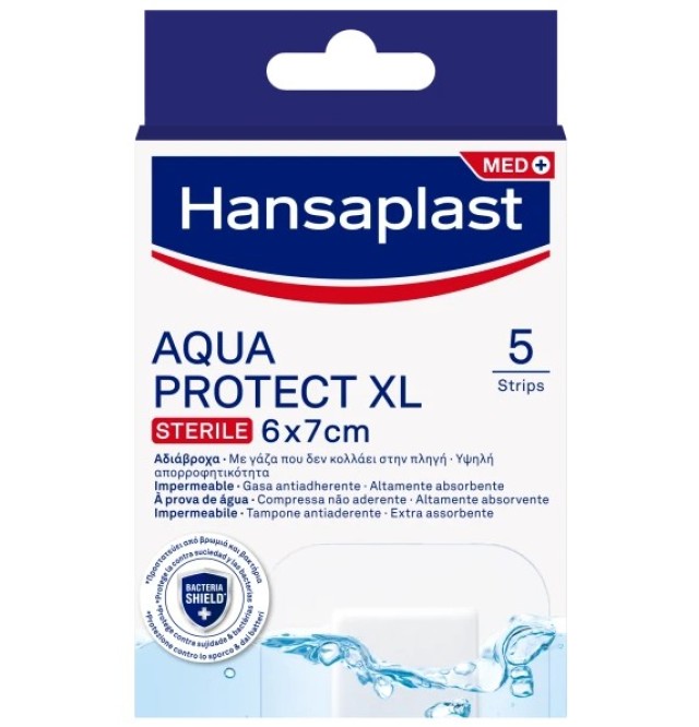Hansaplast Aqua Protect XL (6x7cm) Μετεγχειρητικά & Μεγάλα Επιθέματα Πληγών, 5τεμ