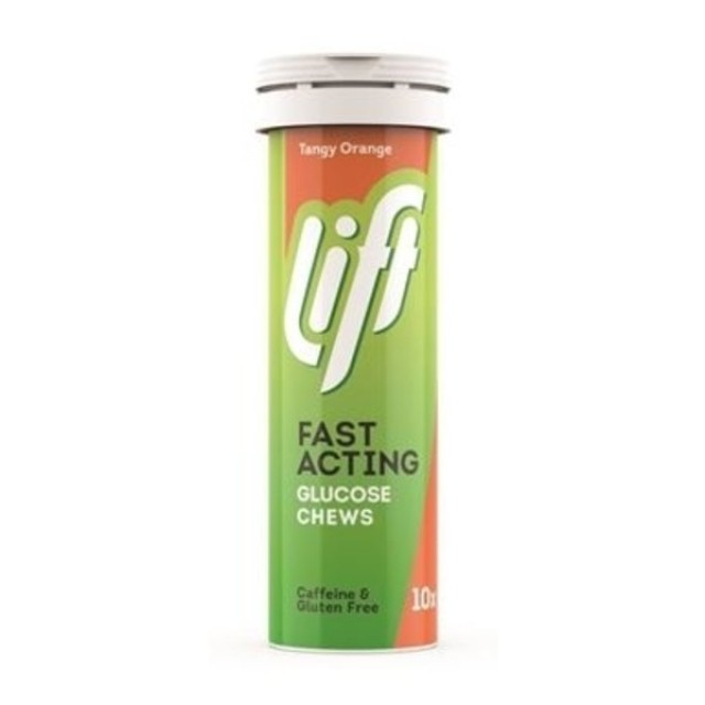 Gluco Tabs Lift Fast Acting Tangy Orange Ταμπλέτες Γλυκόζης με Γεύση Πορτοκάλι, 10 tabs