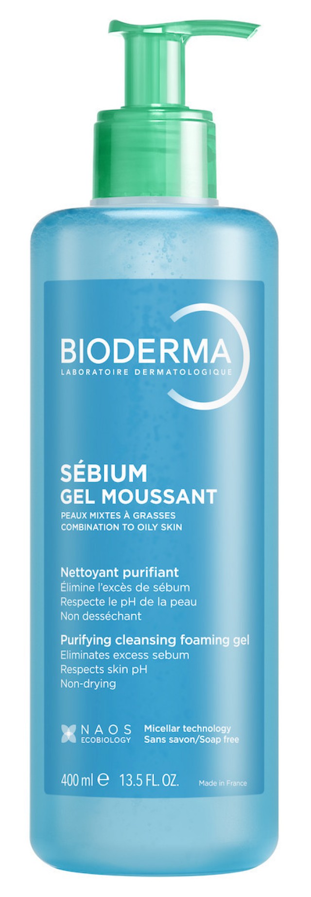 Bioderma Sebium Gel Moussant Εξυγιαντικό Gel Καθαρισμού για Λιπαρό Δέρμα με Τάση Ακμής, 400ml