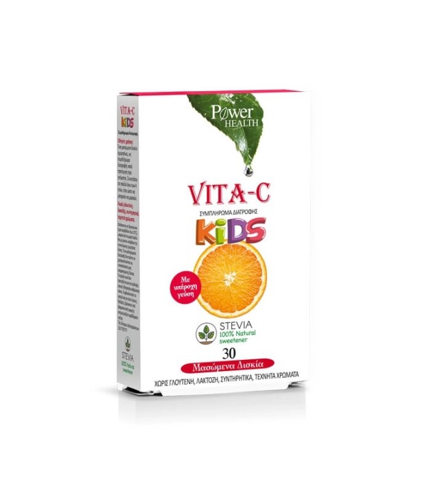 Power Health Vita-C for Kids Stevia Βιταμίνες για Παιδιά 30 Μασώμενα Δισκία