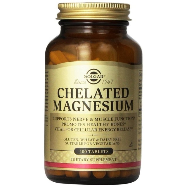 SOLGAR CHELATED MAGNESIUM 100MG 100TAB