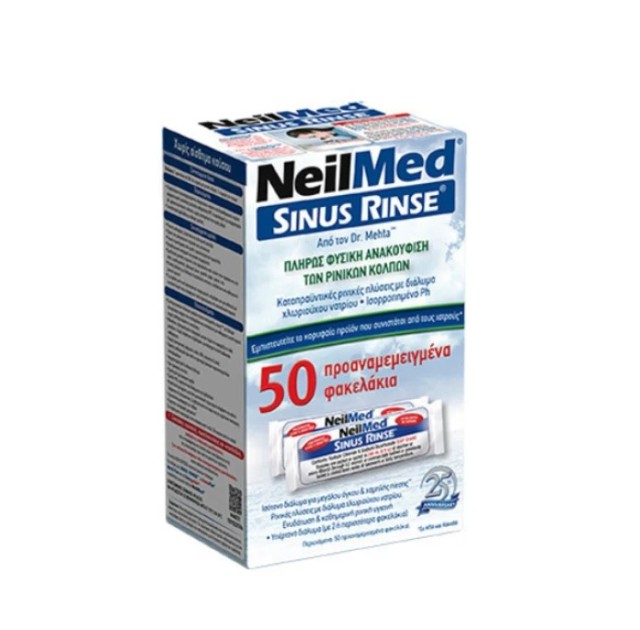 NeilMed Sinus Rinse Ανταλλακτικά Ισοτονικό Διάλυμα Ρινικών Πλύσεων για Ενήλικες, 50sachets