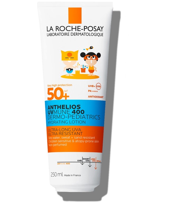 La Roche Posay Anthelios Uvmune 400 Dermo-Pediatrics Hydrating Lotion SPF 50+ Παιδικό Ενυδατικό Αντηλιακό Γαλάκτωμα για Ευαίσθητο & με Τάση Ατοπίας Δέρμα, 250ml