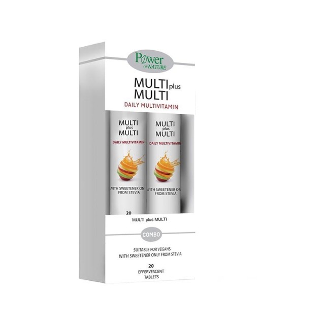 Power Of Nature Multi Plus Multi Πολυβιταμίνη για Ενέργεια Ροδάκινο 2 x 20 αναβράζοντα δισκία