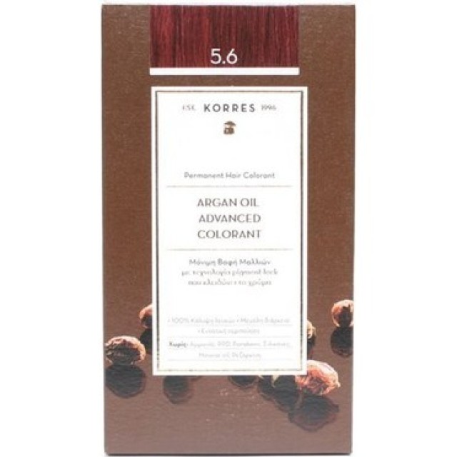 KORRES ARGAN OIL ADVANCED COLORANT 5.6 ΚΑΣΤΑΝΟ ΑΝΟΙΧΤΟ ΚΟΚΚΙΝΟ 50ML