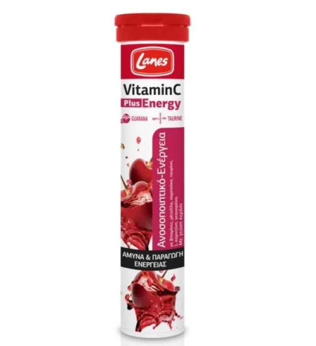 Lanes VitaminC Plus Energy με Γεύση Κεράσι 20 Αναβράζουσες Ταμπλέτες