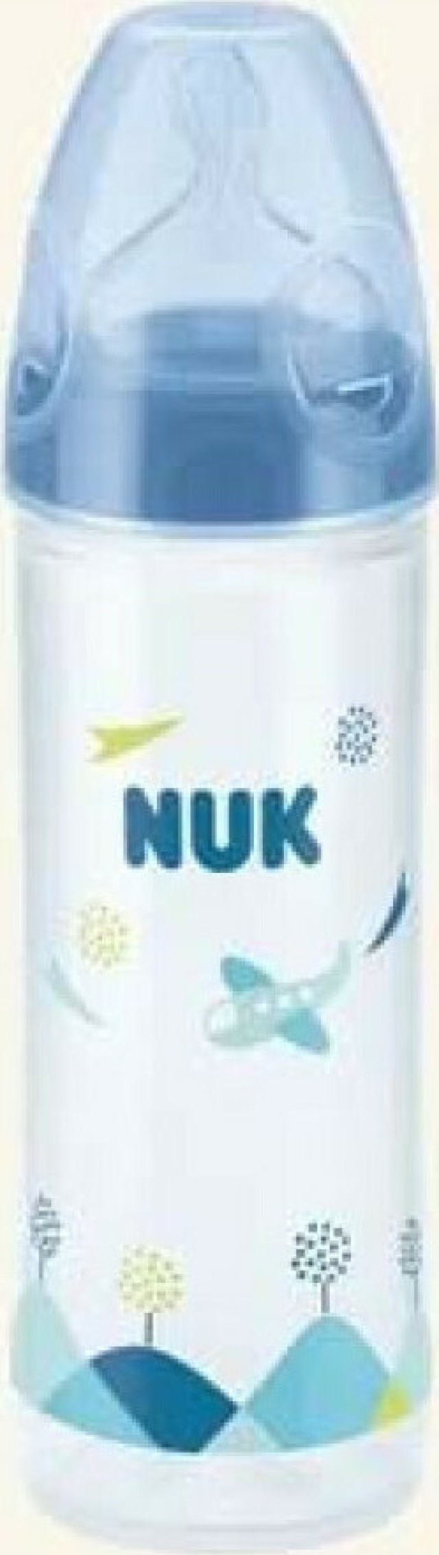 Nuk First Choice+ New Classic Πλαστικό Μπιμπερό Μπλε με Θηλή Σιλικόνης Μέγεθος Μ  6-18m, 250ml