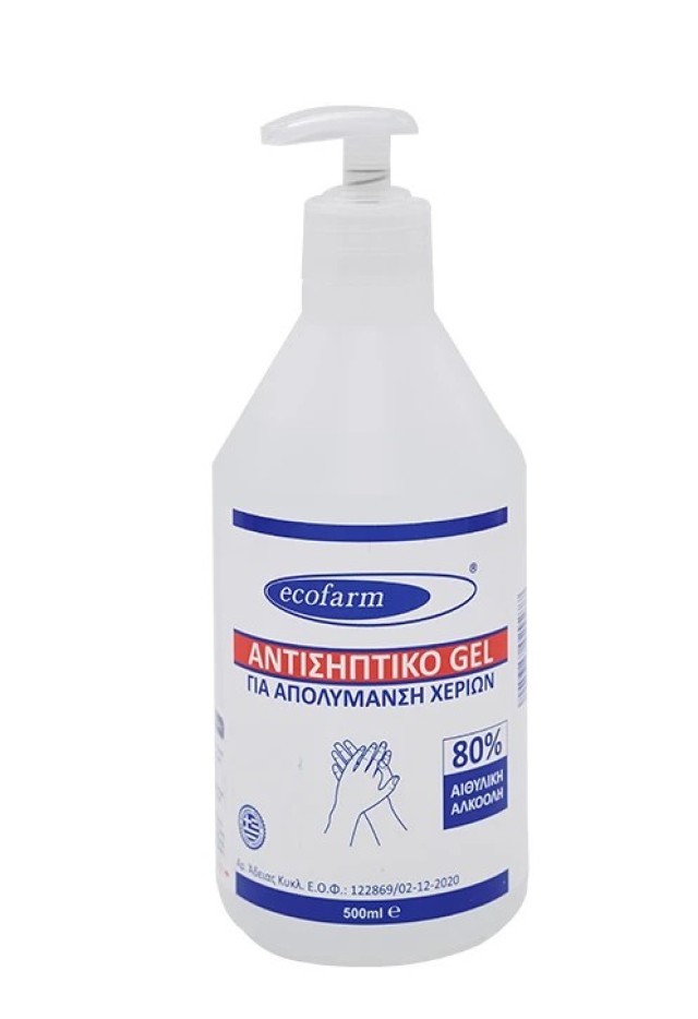Ecofarm Αντισηπτικό Gel για Απολύμανση των Χεριών με 80% Αιθυλική Αλκοόλη  500ml