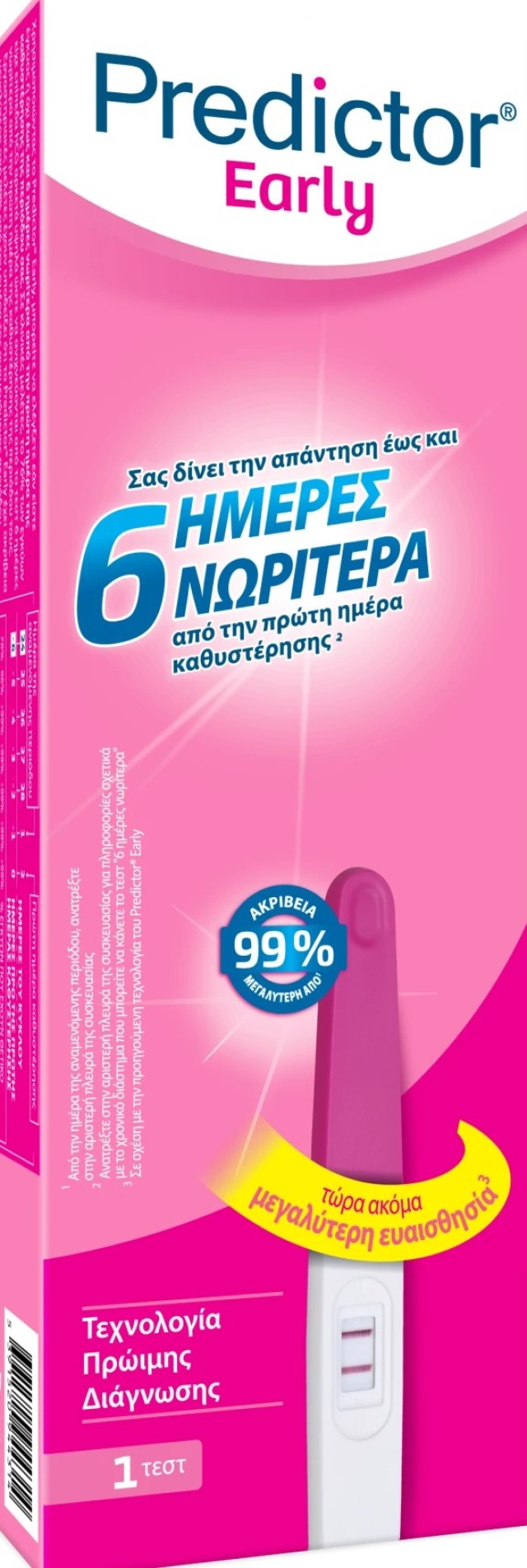 PREDICTOR Early 6 Days Τεστ Εγκυμοσύνης 1τμχ
