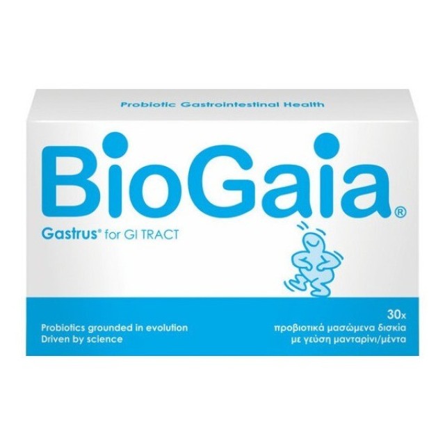 BioGaia Gastrus Προβιοτικά Μασώμενα Δισκία με γεύση Μανταρίνι - Μέντα 30 μασώμενα δισκία