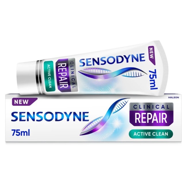 Sensodyne Clinical Repair Active Clean Οδοντόκρεμα για Αναδόμηση των Ευαίσθητων Δοντιών, 75ml
