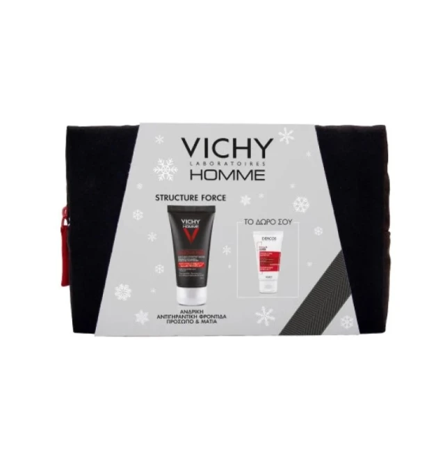 Vichy Promo Pack Homme Structure Force Aντιγηραντική Κρέμα για Άνδρες 50ml & ΔΩΡΟ Dercos Energy+ Δυναμωτικό Σαμπουάν 50ml & Πρακτικό Νεσεσέρ