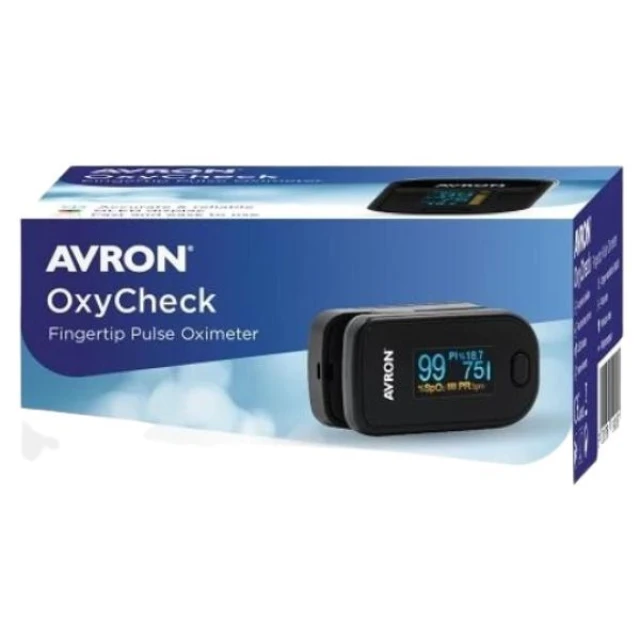 Avron OxyCheck Παλμικό Οξύμετρο Δακτύλου σε Μαύρο Χρώμα