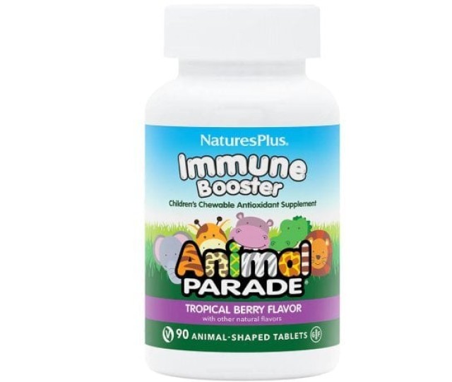 Natures Plus Animal Parade Kids Immune Booster Συμπλήρωμα Διατροφής 90 Μασώμενες Ταμπλέτες