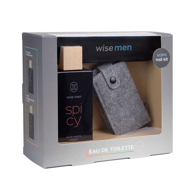 Vican Promo Wise Men Eau de Toilette Spicy Ανδρικό Άρωμα με Νότες Κάρδαμου & Bitter Orange, 100ml & Nail Kit, 1σετ