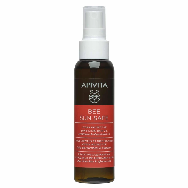 APIVITA Bee Sun Safe Hair Oil, Ενυδατικό Λάδι Μαλλιών για Προστασία με Αντιηλιακά φίλτρα, 100ml