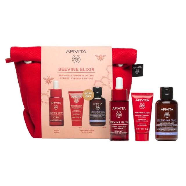 Apivita Promo Beevine Elixir Serum Ορός Προσώπου για Σύσφιξη & κατά των Ρυτίδων 30ml & Δώρο Κρέμα Προσώπου Σύσφιξης 15ml & Αφρός Καθαρισμού 75ml & Nεσεσέρ
