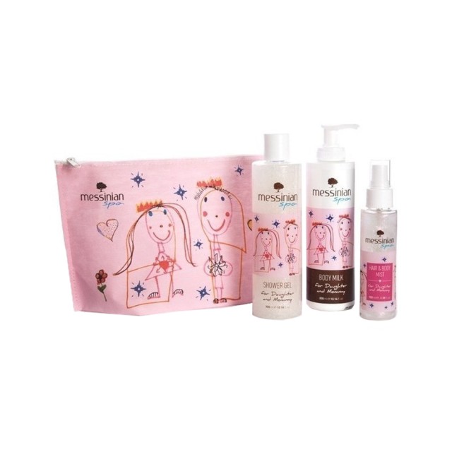 Messinian Spa Σετ For Daughter & Mommy Aφρόλουτρο 300ml + Γαλάκτωμα Σώματος 300ml + Hair & Body Mist 100ml Με ΔΩΡΟ Νεσεσέρ