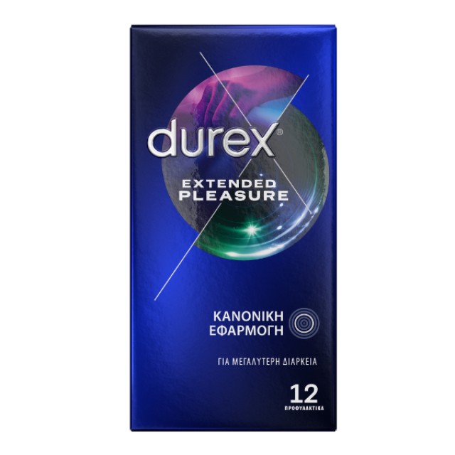 Durex Extended Pleasure Προφυλακτικά Για Απόλαυση Παρατεταμένης Διάρκειας 12τμχ