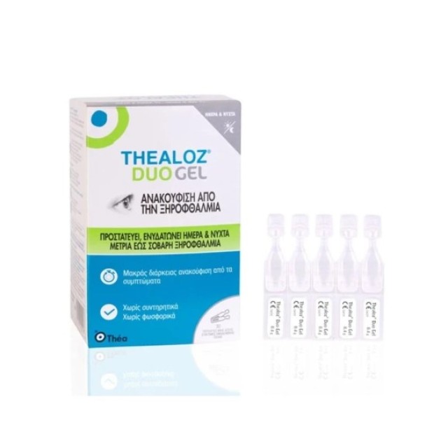Thealoz Duo Gel Λιπαντικό & Αναπλαστικό Τζελ Ματιών 30 x 0.4gr