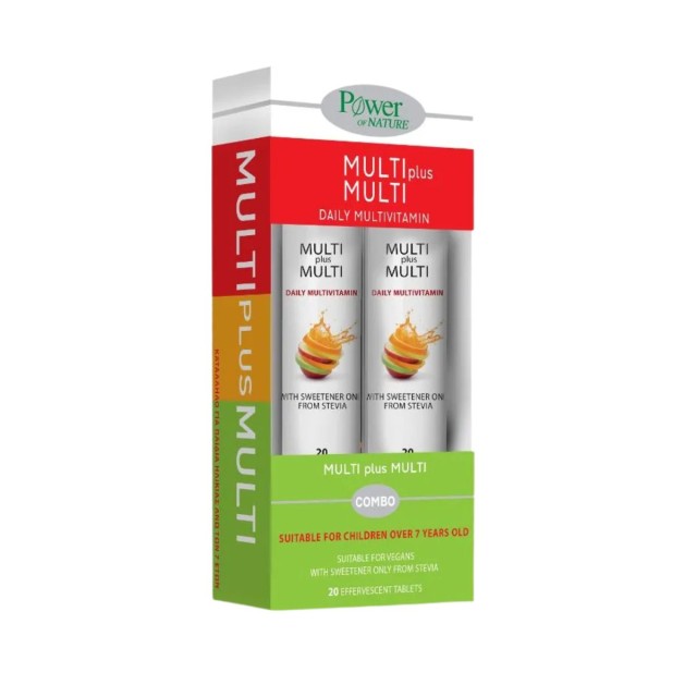 Power Of Nature Multi Plus Multi Πολυβιταμίνη για Ενέργεια Ροδάκινο 2 x 20 αναβράζοντα δισκία
