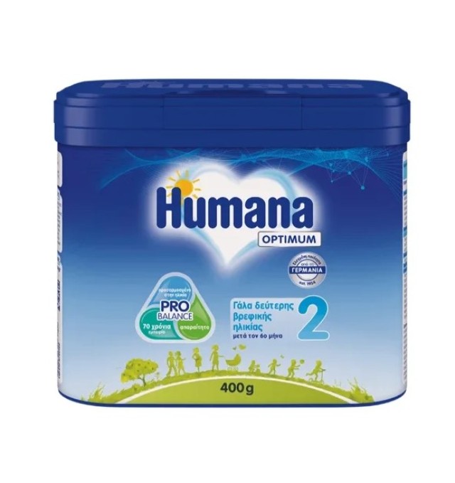 Humana 2 Optimum Γάλα σε Σκόνη Δεύτερης Βρεφικής Ηλικίας για Μετά τον 6ο Μήνα, 400gr