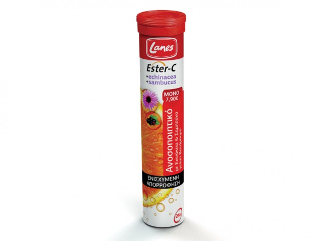 Lanes Ester-C  Echinacea & Sambucus Nigra Αναβράζουσα Βιταμίνη C με Εχινάκεια & Σαμπούκο, 20 eff.tabs