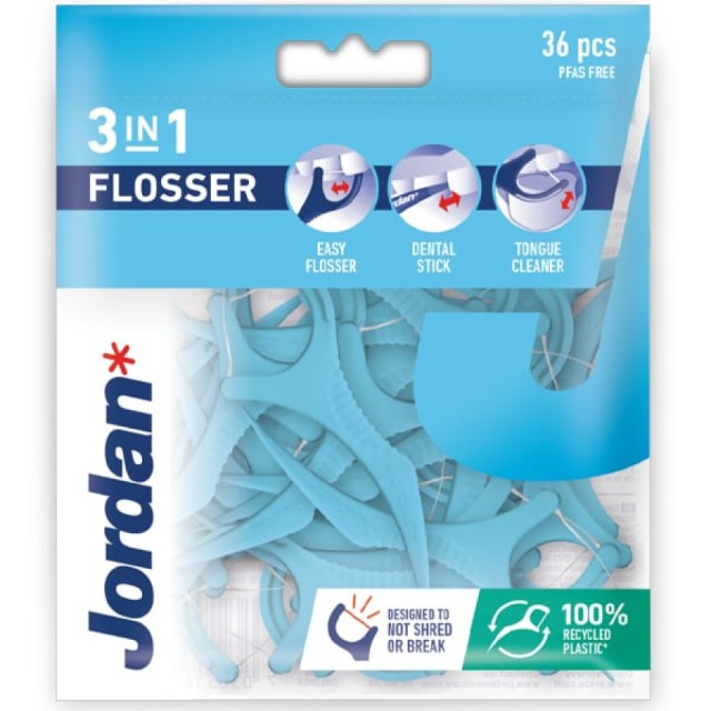JORDAN 3 in 1 Flosser Οδοντικό Νήμα 36τμχ.