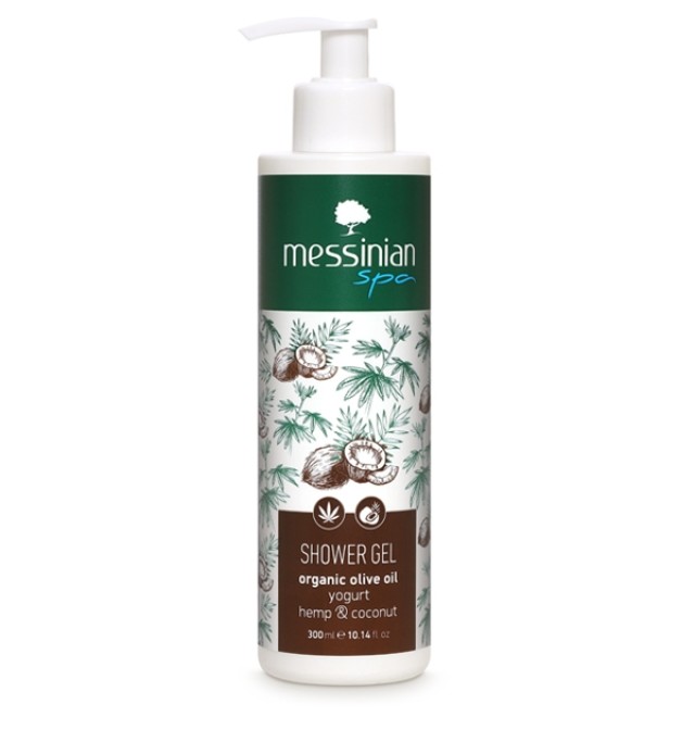 Messinian Spa Shower Gel Yogurt Hemp & Coconut Αφρόλουτρο Με Γιαούρτι Κάνναβη & Καρύδα 300ml