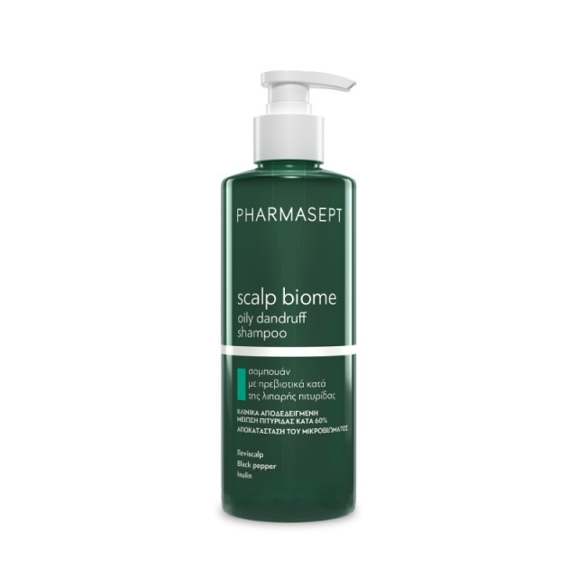 Pharmasept Scalp Biome Oily Dandruff Shampoo Σαμπουάν με Πρεβιοτικά Κατά της Λιπαρής Πιτυρίδας 400ml