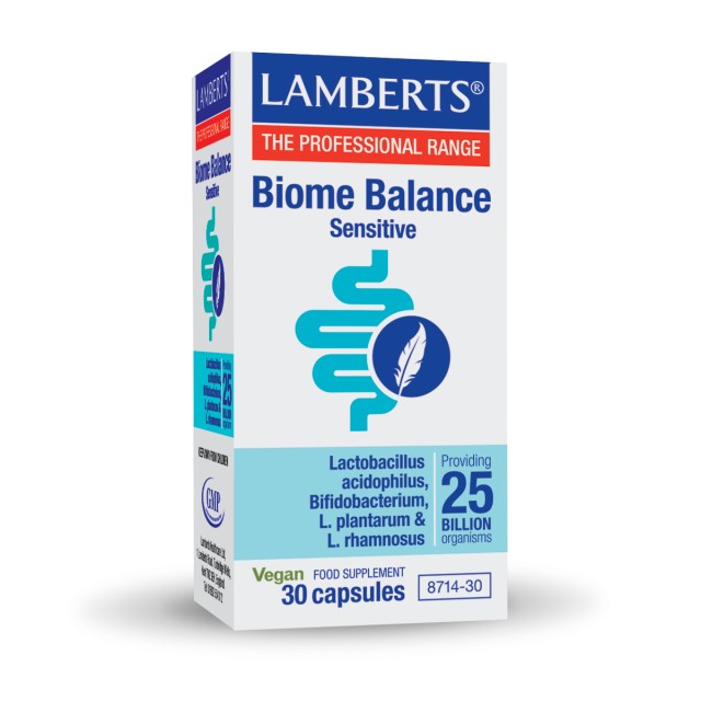 Lamberts Biome Balance Sensitive-Συμπλήρωμα Διατροφής με Προβιοτικά, 30 Φυτικές Κάψουλες
