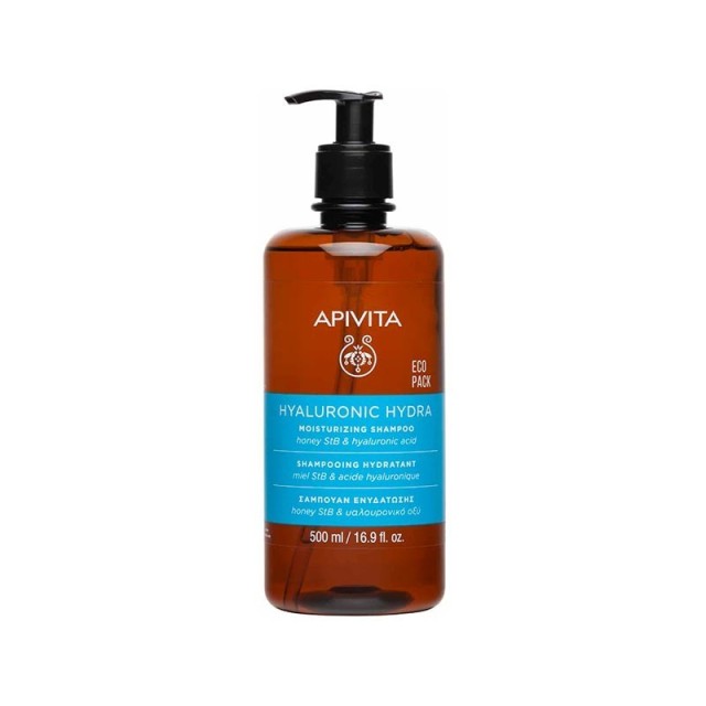 APIVITA Moisturizing Hydra Shampoo Σαμπουάν Ενυδάτωσης με Υαλουρονικό Οξύ & Αλόη 500ml