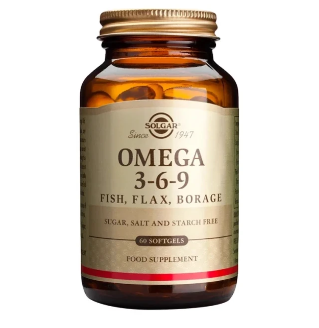 Solgar Omega 3-6-9 Συμπλήρωμα Διατροφής με Ωμέγα Λιπαρά Οξέα για την Υγεία του Εγκεφάλου & του Καρδιαγγειακού Συστήματος, 60softgels