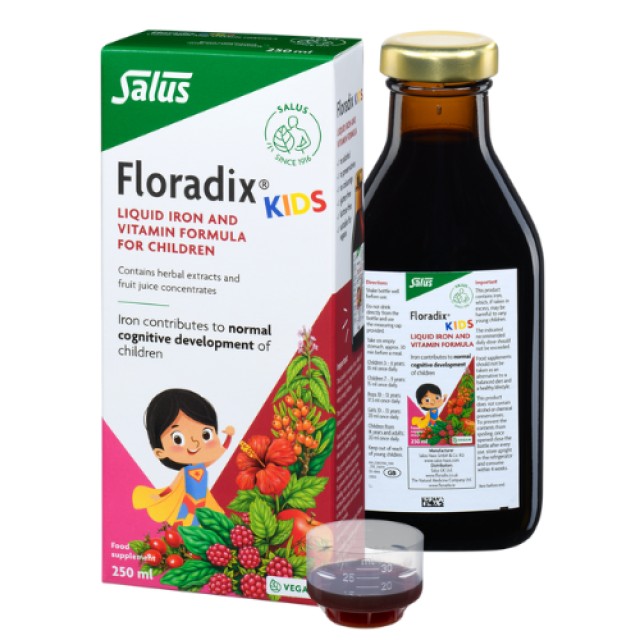 Power of Nature Floradix Kids,συμπλήρωμα διατροφής με Σίδηρο & Βιταμίνες 250ml.