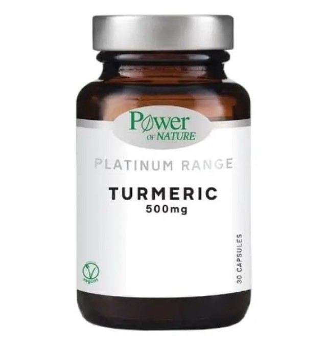 Power of Nature Platinum Range Turmeric 500mg-Συμπλήρωμα Διατροφής με Κουρκουμά, 30 Κάψουλες