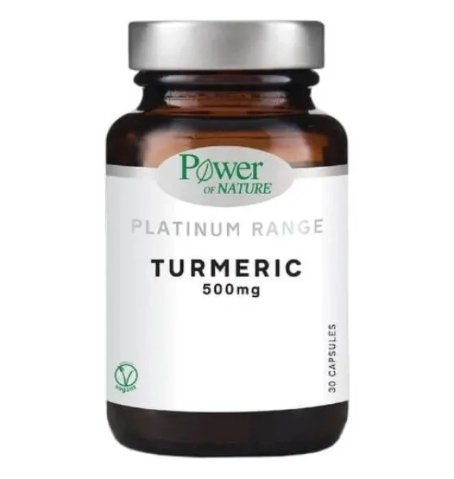Power of Nature Platinum Range Turmeric 500mg-Συμπλήρωμα Διατροφής με Κουρκουμά, 30 Κάψουλες