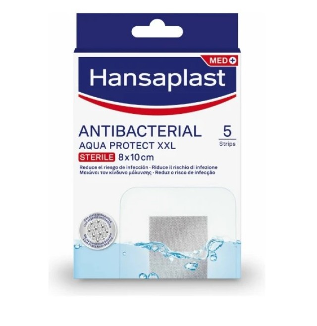 Hansaplast Aqua Protect XXL STERILE Αδιάβροχα Επιθέματα για την Κάλυψη & την Προστασία Πληγών 8x10cm, 5τεμ