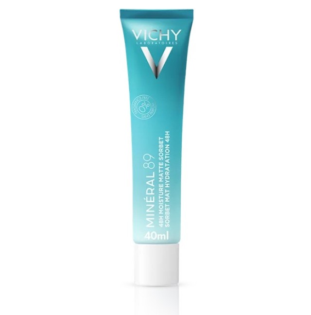 Vichy Mineral 89 48H Moisture Matte Sorbet Κρέμα-Gel Ενυδάτωσης για Λιπαρή Επιδερμίδα, 40ml