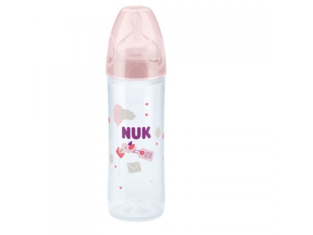 Nuk First Choice+ New Classic Πλαστικό Μπιμπερό με Θηλή Σιλικόνης Μέγεθος Μ  6-18m, 250ml