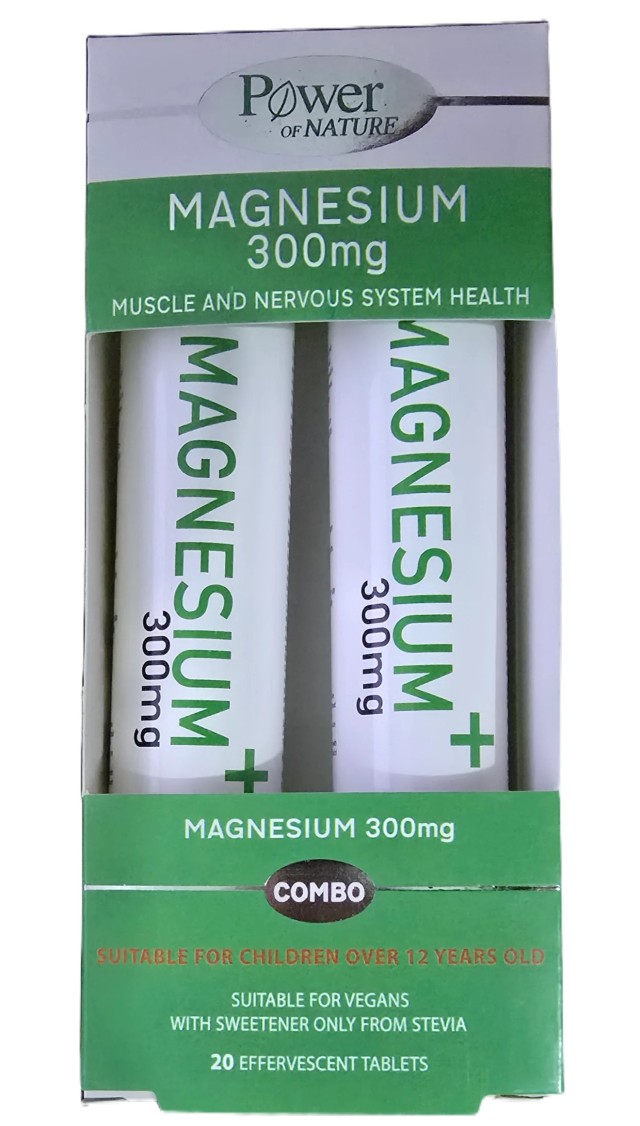 Power of Nature Magnesium 300 mg 20 αναβράζοντα δισκία + Δώρο Magnesium 300 mg 20 αναβράζοντα δισκία